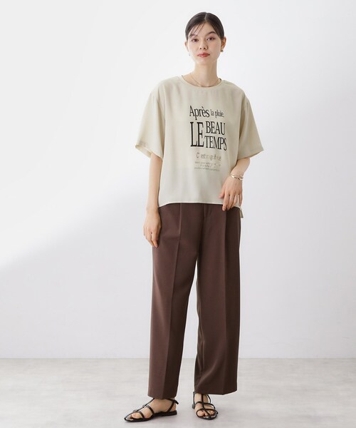 THE SHOP TK (ザ ショップ ティーケー )の「アソートロゴTシャツ【接触冷感/防シワ/吸水速乾/UVケア/洗濯機OK】(Tシャツ/カットソー・レディース・オフホワイト/ナチュラル/スミクロ/ブラック系・12/13)」の10枚目の写真