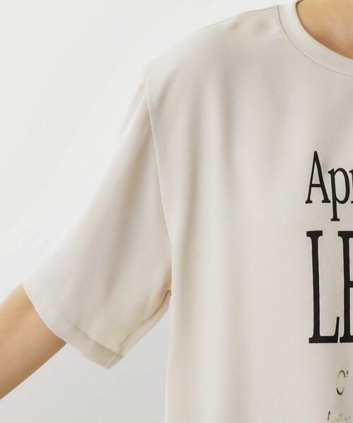 THE SHOP TK (ザ ショップ ティーケー )の「アソートロゴTシャツ【接触冷感/防シワ/吸水速乾/UVケア/洗濯機OK】(Tシャツ/カットソー・レディース・オフホワイト/ナチュラル/スミクロ/ブラック系・12/13)」の8枚目の写真