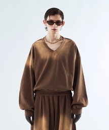 seyto（セイト）の「Bleach-fade V-neck sweat top ブリーチフェードVネックスウェットトップス（スウェット）」