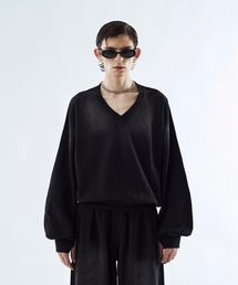seyto（セイト）の「Bleach-fade V-neck sweat top ブリーチフェードVネックスウェットトップス（スウェット）」