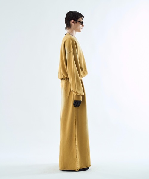 Bleach-fade V-neck sweat top ブリーチフェードVネックスウェット