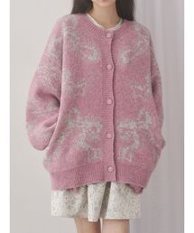 merry jenny | ribbon jacquard knit cardigan(カーディガン/ボレロ)