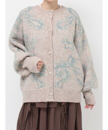 merry jenny | ribbon jacquard knit cardigan(カーディガン/ボレロ)