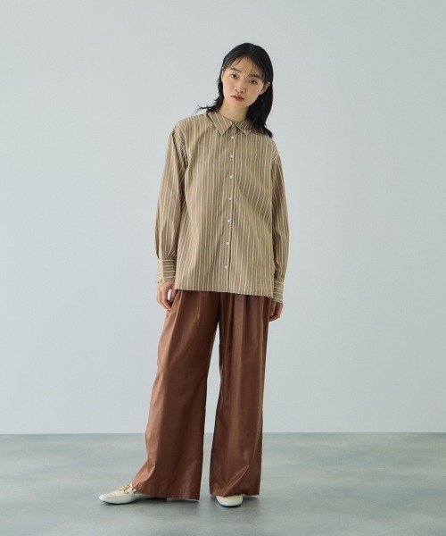 VICKY（ビッキー）の「シアーレザーチョウイージーテーパードパンツ≪手洗い可能≫（その他パンツ・レディース・ブラウン/ブラック・M）」の6枚目の写真