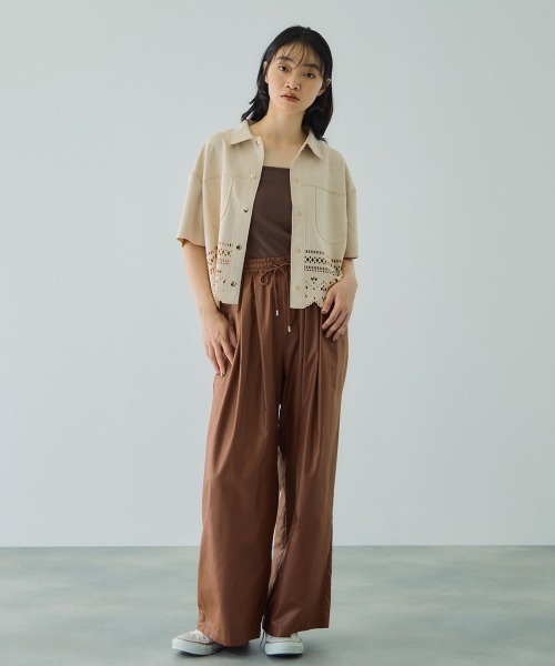 VICKY（ビッキー）の「シアーレザーチョウイージーテーパードパンツ≪手洗い可能≫（その他パンツ・レディース・ブラウン/ブラック・M）」の10枚目の写真