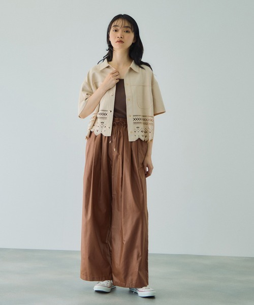 VICKY（ビッキー）の「シアーレザーチョウイージーテーパードパンツ≪手洗い可能≫（その他パンツ・レディース・ブラウン/ブラック・M）」の11枚目の写真