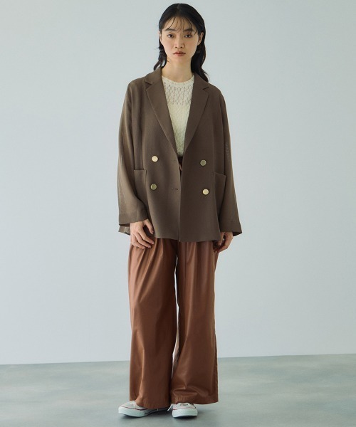 VICKY（ビッキー）の「シアーレザーチョウイージーテーパードパンツ≪手洗い可能≫（その他パンツ・レディース・ブラウン/ブラック・M）」の14枚目の写真