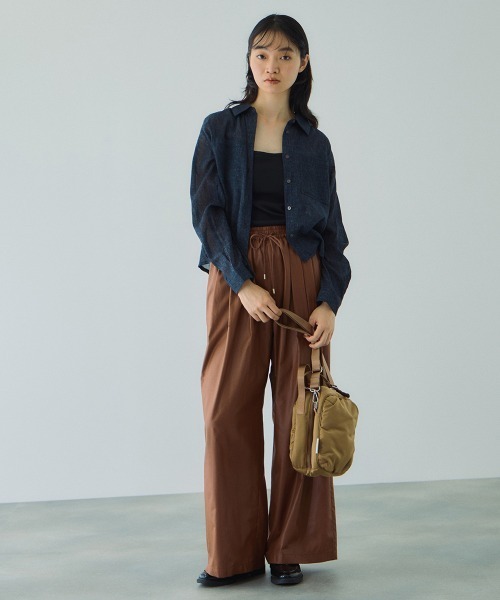 VICKY（ビッキー）の「シアーレザーチョウイージーテーパードパンツ≪手洗い可能≫（その他パンツ・レディース・ブラウン/ブラック・M）」の21枚目の写真