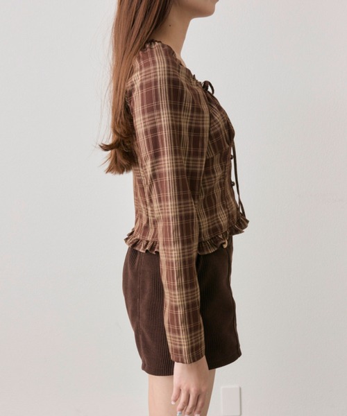 OLIVE des OLIVE（オリーブデオリーブ）の「【360度可愛い/細見え】細見えガーリーブラウス（シャツ/ブラウス・レディース・オフホワイト/ブラック/ブラウン・FREE）」の12枚目の写真