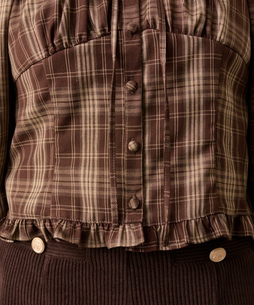 OLIVE des OLIVE（オリーブデオリーブ）の「【360度可愛い/細見え】細見えガーリーブラウス（シャツ/ブラウス・レディース・オフホワイト/ブラック/ブラウン・FREE）」の8枚目の写真