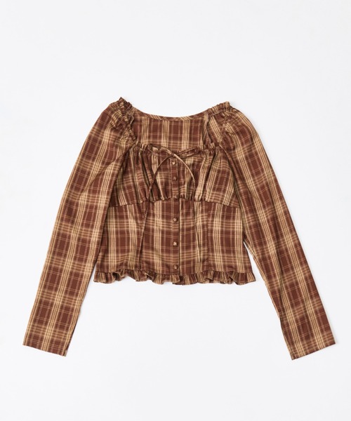 OLIVE des OLIVE（オリーブデオリーブ）の「【360度可愛い/細見え】細見えガーリーブラウス（シャツ/ブラウス・レディース・オフホワイト/ブラック/ブラウン・FREE）」の6枚目の写真