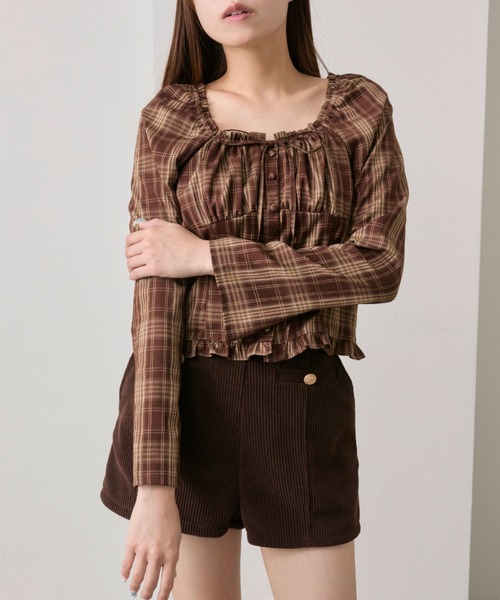 OLIVE des OLIVE（オリーブデオリーブ）の「【360度可愛い/細見え】細見えガーリーブラウス（シャツ/ブラウス・レディース・オフホワイト/ブラック/ブラウン・FREE）」の21枚目の写真