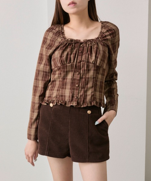 OLIVE des OLIVE（オリーブデオリーブ）の「【360度可愛い/細見え】細見えガーリーブラウス（シャツ/ブラウス・レディース・オフホワイト/ブラック/ブラウン・FREE）」の20枚目の写真