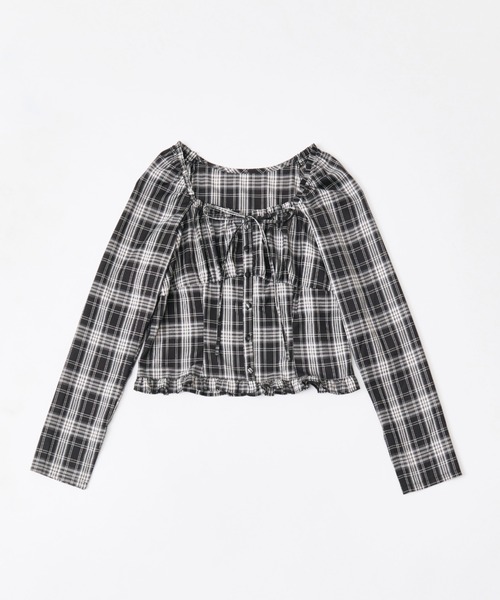 OLIVE des OLIVE（オリーブデオリーブ）の「【360度可愛い/細見え】細見えガーリーブラウス（シャツ/ブラウス・レディース・オフホワイト/ブラック/ブラウン・FREE）」の5枚目の写真