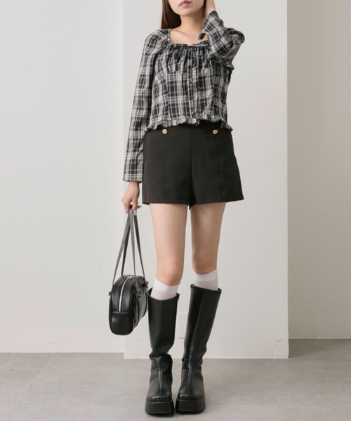 OLIVE des OLIVE（オリーブデオリーブ）の「【360度可愛い/細見え】細見えガーリーブラウス（シャツ/ブラウス・レディース・オフホワイト/ブラック/ブラウン・FREE）」の22枚目の写真