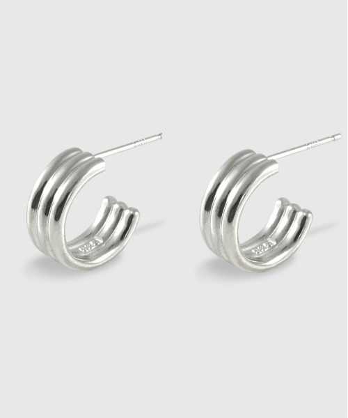 【ISOLATION / アイソレーション】Silver925 Triple Hoop Pierce / トリプルフープピアス　シルバー925
