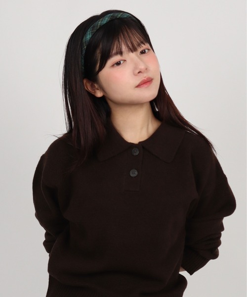 ammy.(エイミードット)の「【 ammy. / エイミードット 】 細 チェック カチューシャ(カチューシャ・レディース・ブラウン系/グリーン系/ブルー系/オレンジ系・FREE)」の11枚目の写真