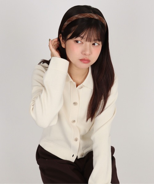 ammy.(エイミードット)の「【 ammy. / エイミードット 】 細 チェック カチューシャ(カチューシャ・レディース・ブラウン系/グリーン系/ブルー系/オレンジ系・FREE)」の9枚目の写真