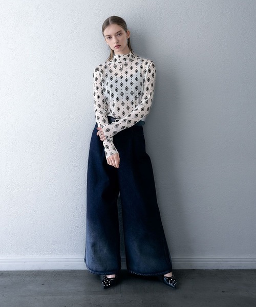 HARE(ハレ)の「グラデーションハクプリントデニムパンツ(HARE)(デニムパンツ・レディース・ブラック/ネイビー・FREE)」の12枚目の写真