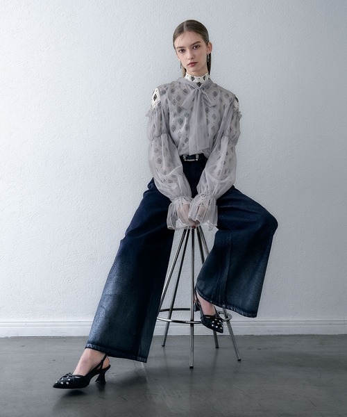 HARE(ハレ)の「グラデーションハクプリントデニムパンツ(HARE)(デニムパンツ・レディース・ブラック/ネイビー・FREE)」の14枚目の写真