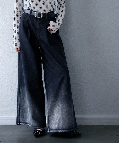 HARE(ハレ)の「グラデーションハクプリントデニムパンツ(HARE)(デニムパンツ・レディース・ブラック/ネイビー・FREE)」の18枚目の写真