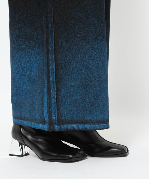 セール】グラデーションハクプリントデニムパンツ(HARE)（デニムパンツ