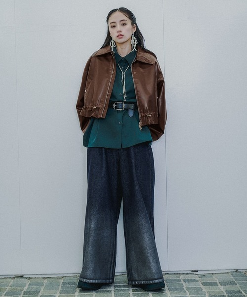 HARE(ハレ)の「グラデーションハクプリントデニムパンツ(HARE)(デニムパンツ・レディース・ブラック/ネイビー・FREE)」の3枚目の写真