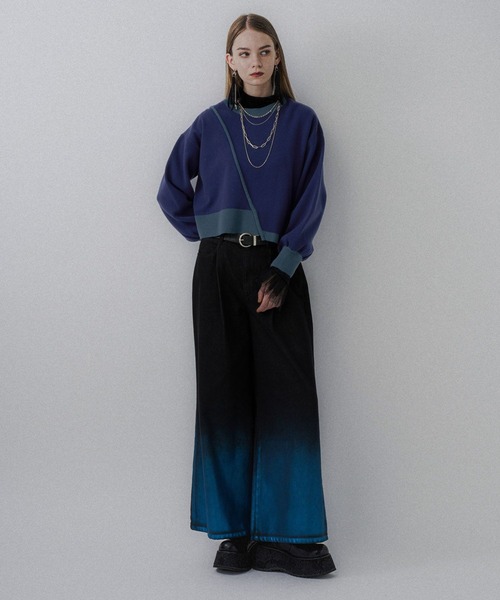 HARE(ハレ)の「グラデーションハクプリントデニムパンツ(HARE)(デニムパンツ・レディース・ブラック/ネイビー・FREE)」の6枚目の写真