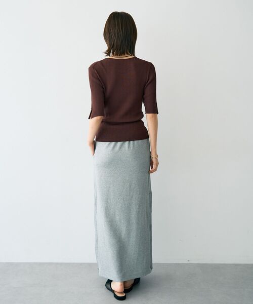 YECCA VECCA（イェッカヴェッカ）の「5分袖リブニット（ニット/セーター・レディース・ブラック/ベージュ/ブラウン・FREE）」の10枚目の写真