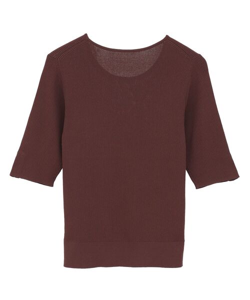 YECCA VECCA（イェッカヴェッカ）の「5分袖リブニット（ニット/セーター・レディース・ブラック/ベージュ/ブラウン・FREE）」の14枚目の写真