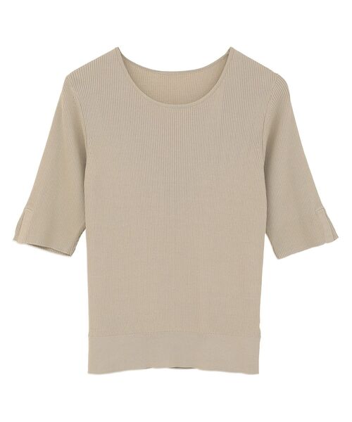 YECCA VECCA（イェッカヴェッカ）の「5分袖リブニット（ニット/セーター・レディース・ブラック/ベージュ/ブラウン・FREE）」の8枚目の写真