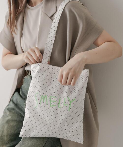 SMELLY（スメリー）の「プリントトートバッグS（トートバッグ・レディース・ブラック/イエロー系その他/ブルー系その他/ベージュ系その他/ホワイト系その他・SMALL）」の16枚目の写真