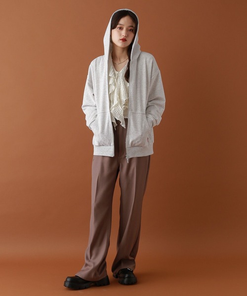 RED KAP(レッドキャップ)の「【RED KAP】別注/スウェットジップパーカー(パーカー・レディース・ブラック/ライトグレー/レッド・FREE)」の4枚目の写真