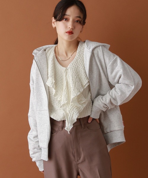 RED KAP(レッドキャップ)の「【RED KAP】別注/スウェットジップパーカー(パーカー・レディース・ブラック/ライトグレー/レッド・FREE)」の6枚目の写真