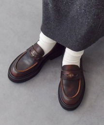 INTER-CHAUSSURES（インターショシュール）の「【FABIO RUSCONI】ラウンドトウ厚底ペニーローファー(F51632)（ローファー）」