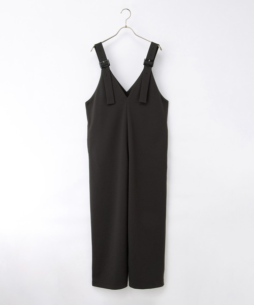 Honeys（ハニーズ）の「【イージーケア】Ｖネックオールインワン（サロペット/オーバーオール・レディース・ダークベージュ/ブラック/チャコール・M/LL/L/S）」の15枚目の写真