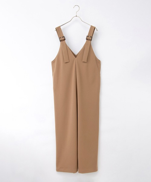 Honeys（ハニーズ）の「【イージーケア】Ｖネックオールインワン（サロペット/オーバーオール・レディース・ダークベージュ/ブラック/チャコール・M/LL/L/S）」の17枚目の写真