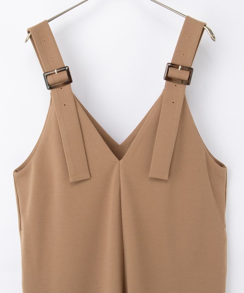 Honeys（ハニーズ）の「【イージーケア】Ｖネックオールインワン（サロペット/オーバーオール・レディース・ダークベージュ/ブラック/チャコール・M/LL/L/S）」の18枚目の写真