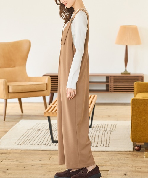 Honeys（ハニーズ）の「【イージーケア】Ｖネックオールインワン（サロペット/オーバーオール・レディース・ダークベージュ/ブラック/チャコール・M/LL/L/S）」の20枚目の写真