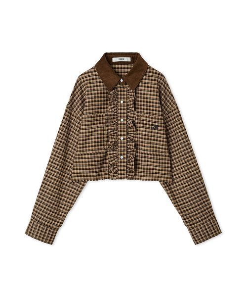 ロゴ刺繍フリルシャツ（シャツ/ブラウス）｜FURFUR（ファー