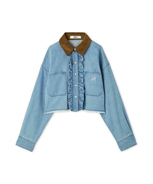 FURFUR フリルシャツ ロゴ刺繍フリルシャツ ロゴ刺繍フリルシャツ（シャツ/ブラウス）｜FURFUR（ファー