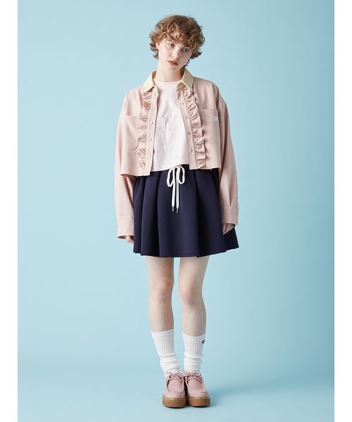 FURFUR フリルシャツ ロゴ刺繍フリルシャツ ロゴ刺繍フリルシャツ（シャツ/ブラウス）｜FURFUR（ファー