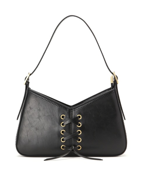 NATURAL BEAUTY BASIC（ナチュラルビューティーベーシック）の「◇レースアップミニショルダーバッグ（ショルダーバッグ・レディース・ワイン/ブラック・ﾌﾘ-）」の3枚目の写真