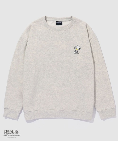 PEANUTS（ピーナッツ）の「PEANUTS スヌーピー サガラ刺繍トレーナー（スウェット・メンズ・ブラック/オートミール・XL/L/M）」の9枚目の写真