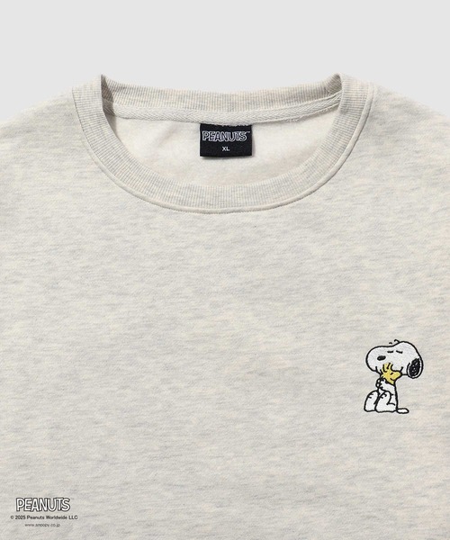 PEANUTS（ピーナッツ）の「PEANUTS スヌーピー サガラ刺繍トレーナー（スウェット・メンズ・ブラック/オートミール・XL/L/M）」の11枚目の写真