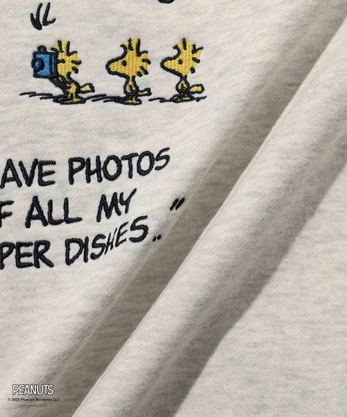 PEANUTS（ピーナッツ）の「PEANUTS スヌーピー サガラ刺繍トレーナー（スウェット・メンズ・ブラック/オートミール・XL/L/M）」の12枚目の写真