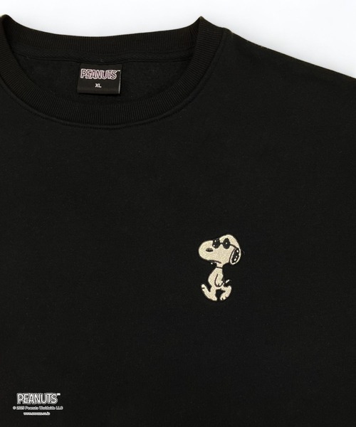 PEANUTS（ピーナッツ）の「PEANUTS スヌーピー サガラ刺繍トレーナー（スウェット・メンズ・ブラック/オートミール・XL/L/M）」の13枚目の写真