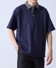 JUNRED（ジュンレッド）の「チェック襟切り替えポロシャツ（Tシャツ/カットソー）」