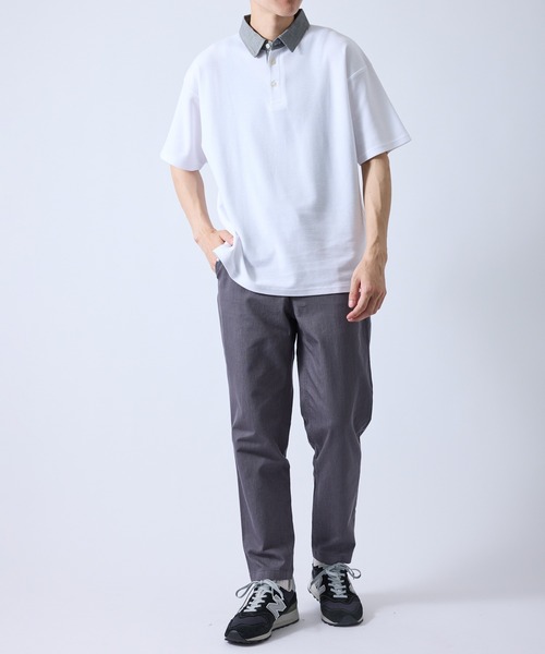 JUNRED(ジュンレッド)の「チェック襟切り替えポロシャツ(Tシャツ/カットソー・メンズ・ネイビー/ホワイト・L/M/LL)」の19枚目の写真