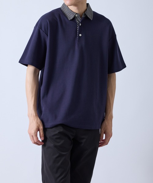 チェック襟切り替えポロシャツ（Tシャツ/カットソー）｜JUNRED（ジュン